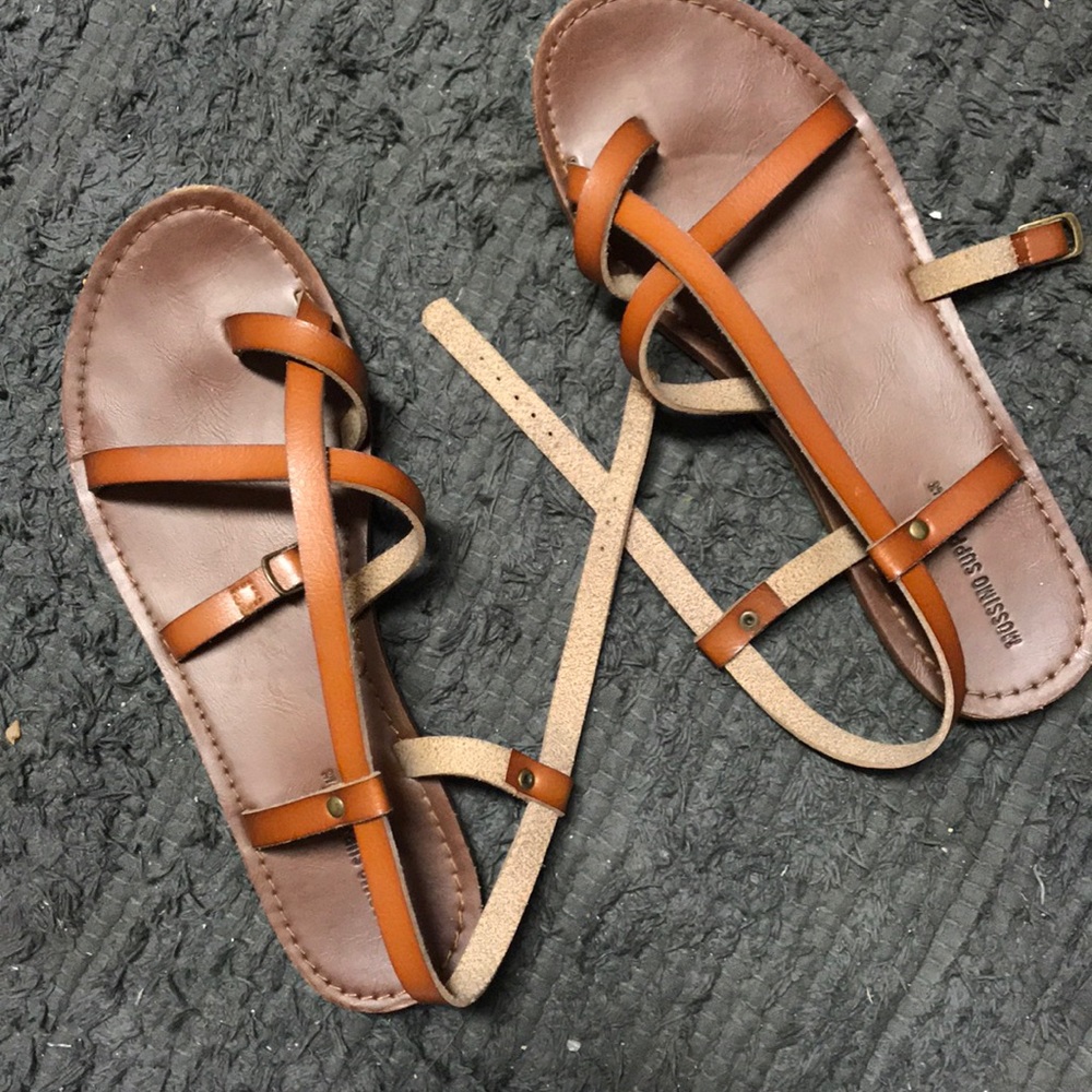 Brown strappy sandals